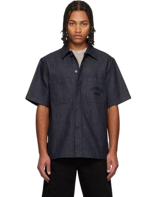 Givenchy Black Herringbone Denim Shirt for men