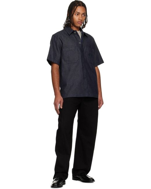 Givenchy Black Herringbone Denim Shirt for men