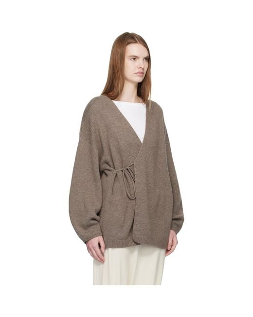 Lisa Yang Brown Taupe The Laurina Wrap' Cardigan