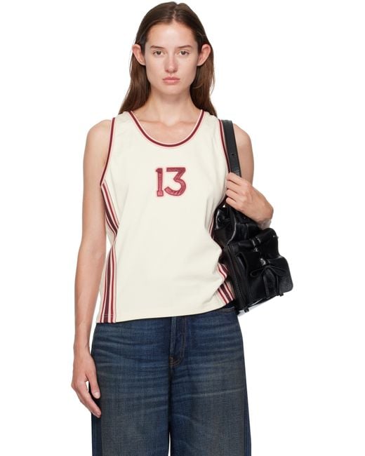 Acne Multicolor Off- Embroidered-Logo Tank Top