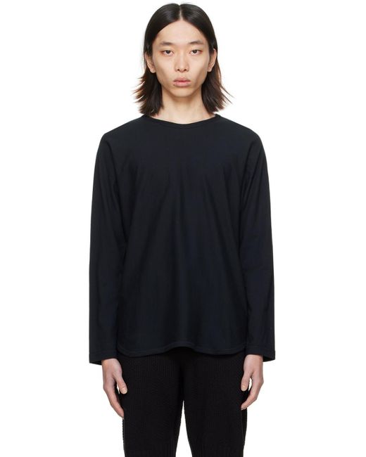 Homme Plissé Issey Miyake Homme Plissé Issey Miyake Black Release-t 1 Long Sleeve T-shirt for men