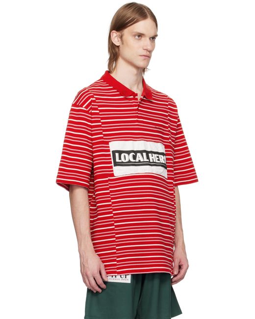 Martine Rose Red Oversized Panelled Polo for men