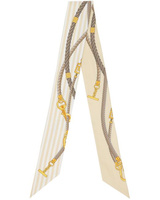 Foulard en soie à motifs motif nautique à clés grecques Versace en coloris Natural