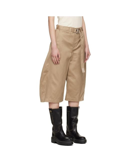 Sacai Natural Cotton Chino Shorts