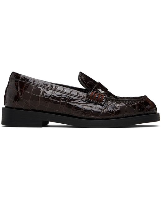 Jimmy Choo Black Burgundy Ivy Loafers