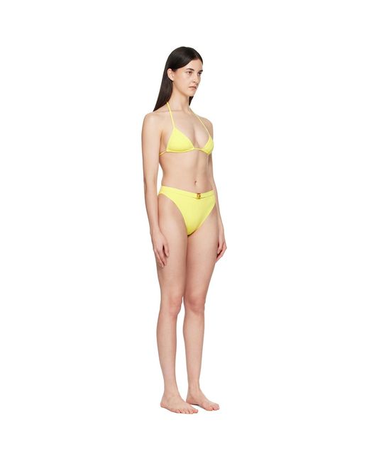 Balmain Yellow Triangle High Brief Bikini