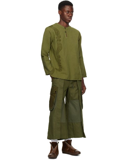 Maharishi Green Khaki Kurta Shirt for men