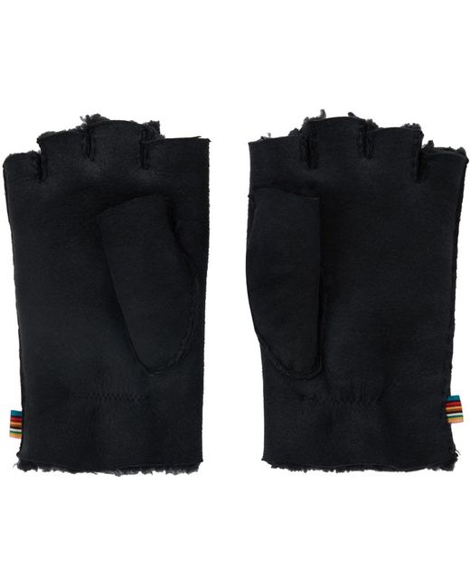 Paul Smith Black Navy Fingerless Gloves for men