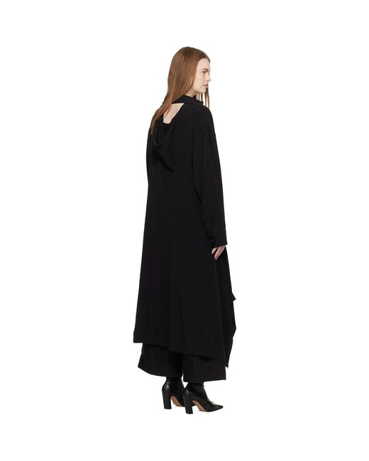 Yohji Yamamoto Black Relaxed Fit Shirt Midi Dress