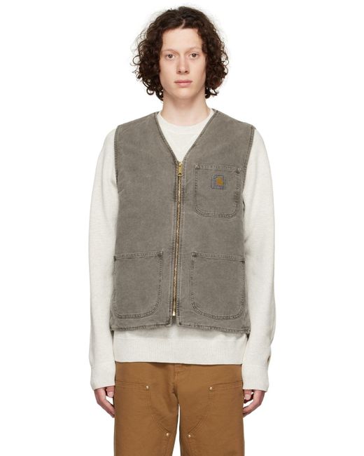 Carhartt WIP Cotton Gray Wip Arbor Vest in Black for Men Save 45 Lyst