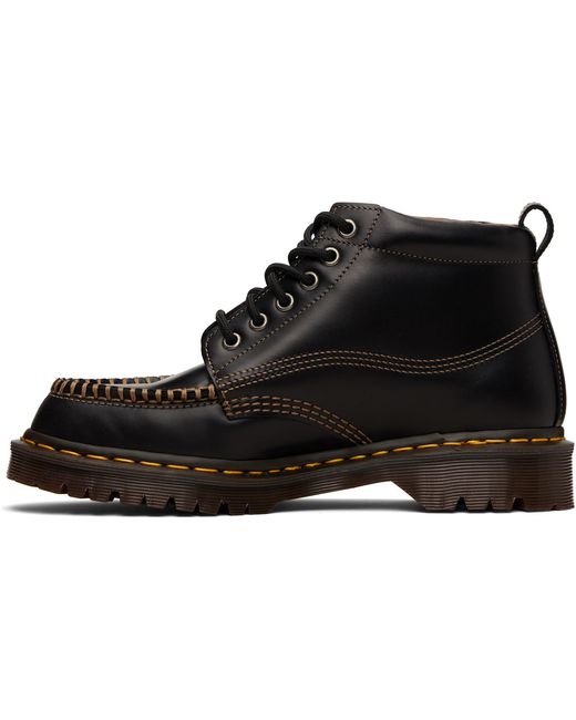 Dr. Martens Black Lowell Chukka Moc Toe Leather Ankle Boots for men
