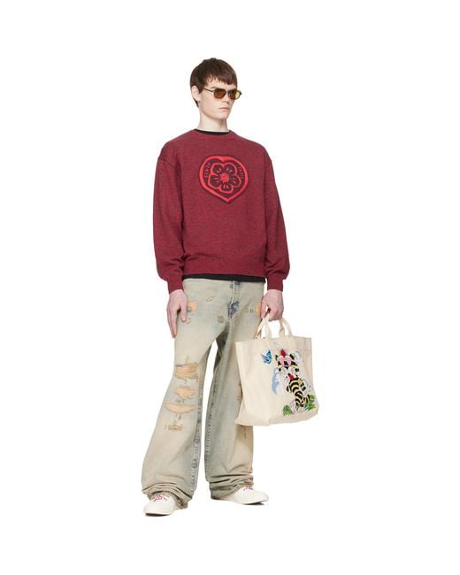 KENZO Natural Off- Paris Cartoon' Large Tote for men