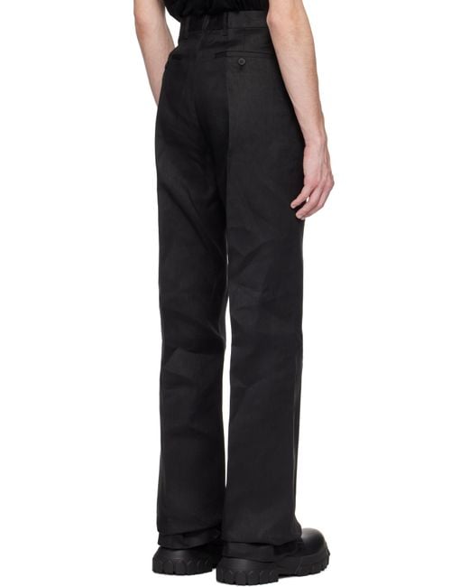 Rick Owens Black Hollywood Tailored Dietrich Trousers for men