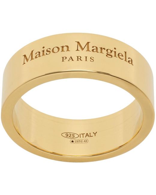 Maison Margiela Metallic Gold Engraved Ring