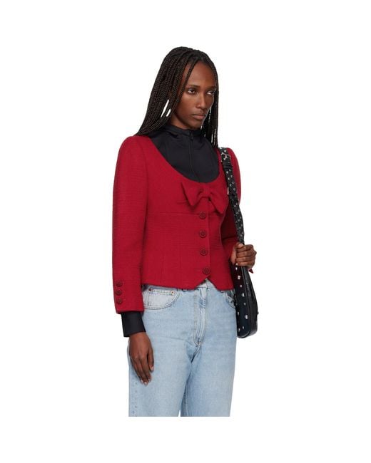 Valentino Red Tweed Jacket