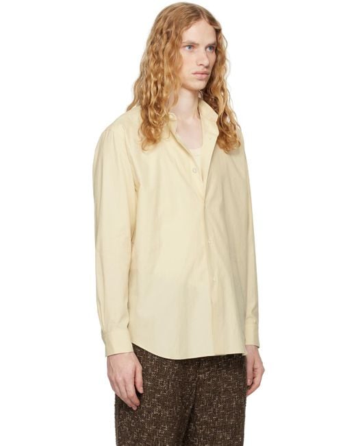 メンズ Auralee ウォッシュド フィンクスツイル シャツ Natural