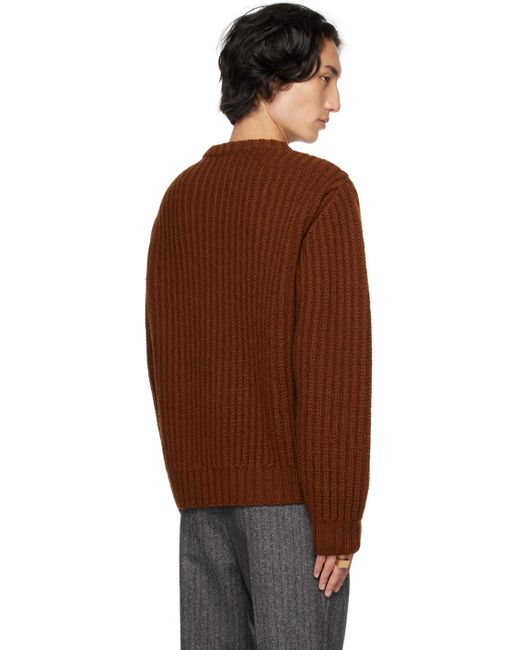 Dries Van Noten Brown Crewneck Sweater for men