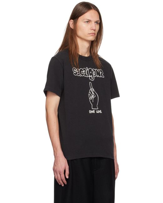 Sacai Black Gonz Edition 'Gonz' T-Shirt for men