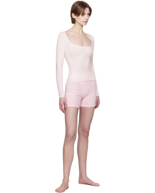 Skims ピンク Cotton Jersey スクープネック 長袖トップス Pink
