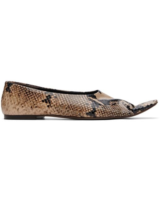 Khaite Brown Taupe Marlene Ballerina Flats