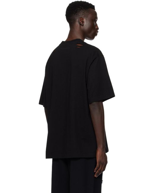 T-shirt noir à effet usé we11done pour homme en coloris Black