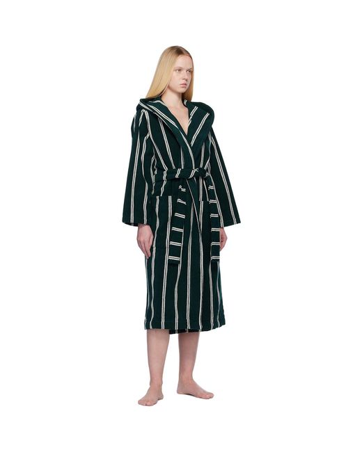 Tekla Black Terry Hooded Bathrobe