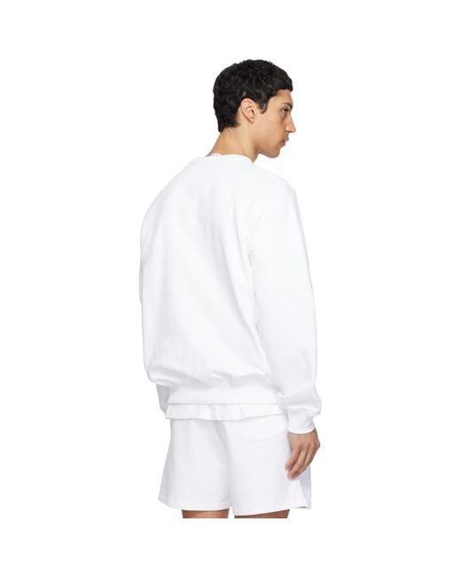Casablanca White 'Casa Way' Crew Neck Sweatshirt for men