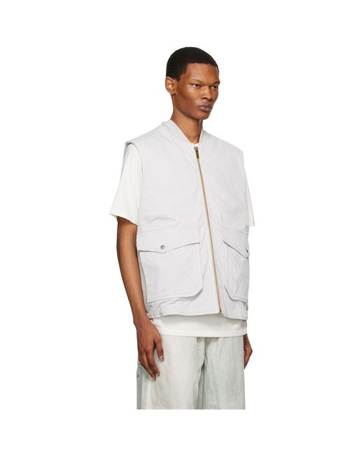 Objects IV Life White Cargo Vest for men
