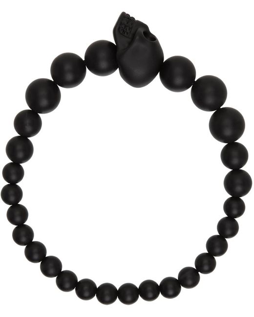 メンズ Alexander Mcqueen Skull ビーズ ブレスレット ブラック Lyst