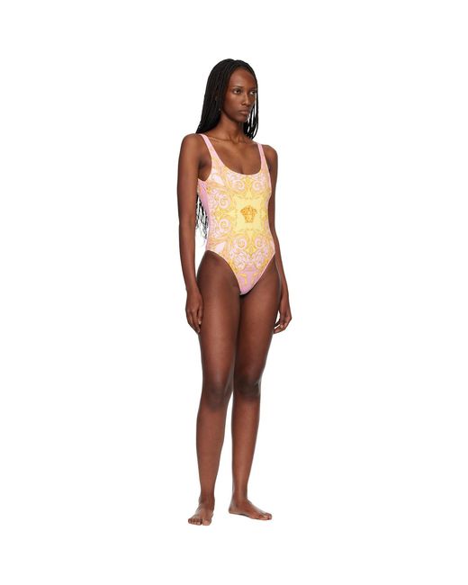 Versace Black Printed One-Piece Swimsuit