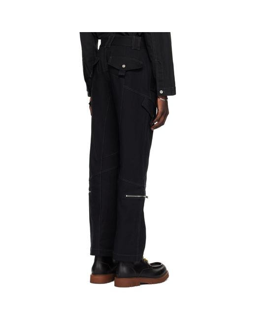 Dion Lee Black Tactical Cargo Pants for men