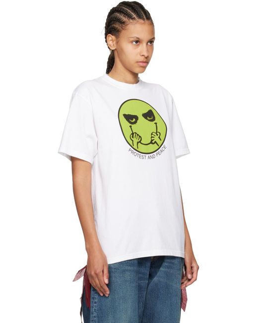 T-shirt graphique blanc Undercover en coloris Green