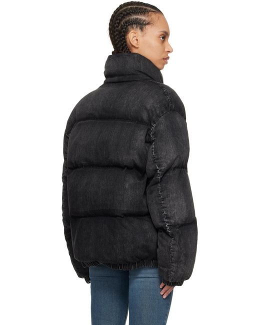 DIESEL Black W-mons-a Denim Puffer Jacket