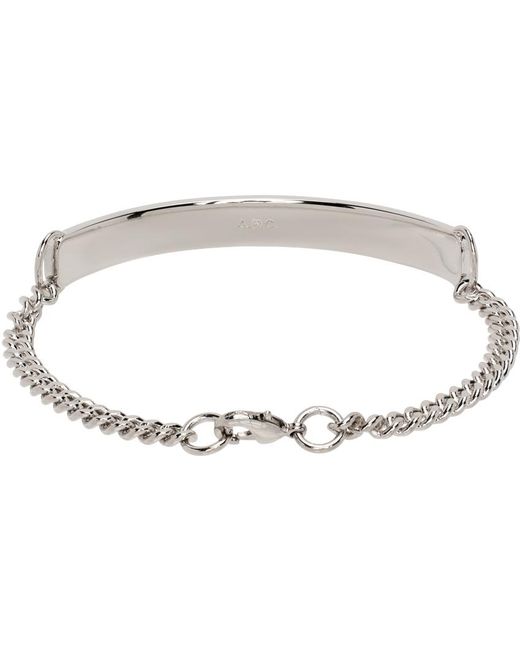 A.P.C. Black . Silver Darwin Bracelet for men