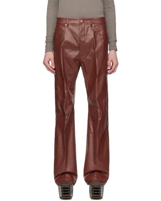 Rick Owens Red Burgundy Geth Jeans for men