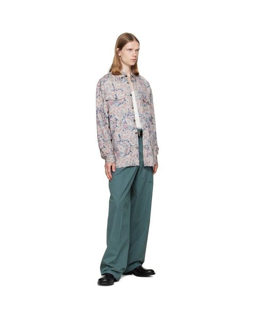 Dries Van Noten Gray Loose Jacquard Shirt for men