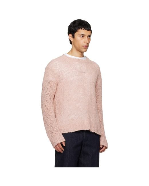 Jil Sander Pink Linen Sweater for men