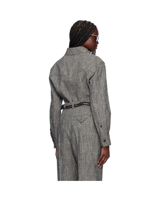 Bottega Veneta Black Melange Viscose & Silk Shirt