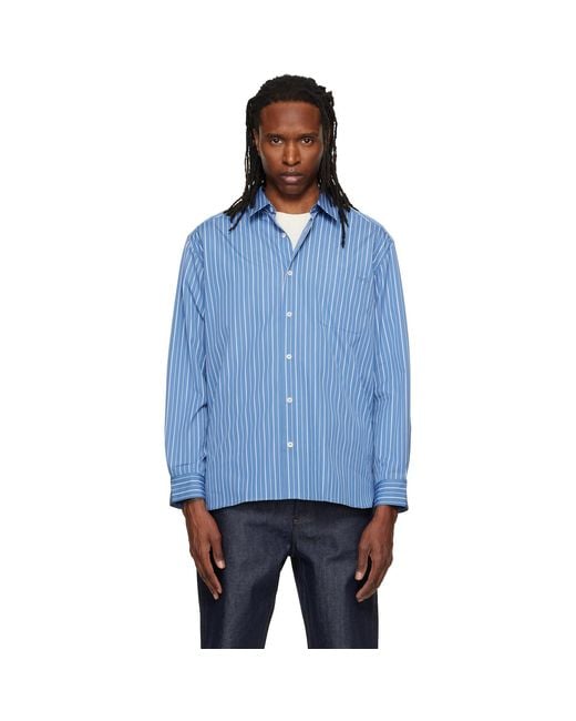 A.P.C. Blue Malo Logo Shirt for men