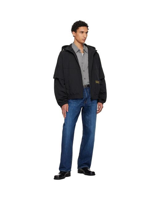 Wooyoungmi Black Layered Windbreaker Jacket for men