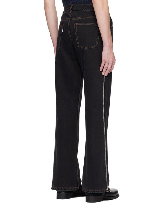 Gauchère Black Double Zipper Jeans for men