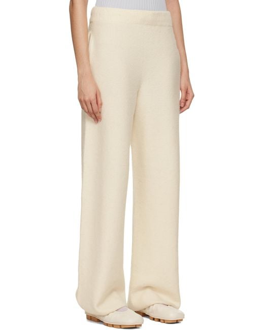 Issey Miyake Natural Off- Cotton & Alpaca Knit Lounge Pants