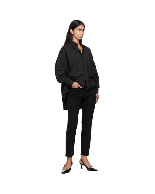 Levi's Black High-Rise Straight-Leg Denim Jeans