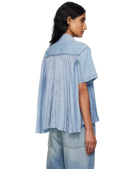 Sacai ブルー パネル デニムシャツ Blue