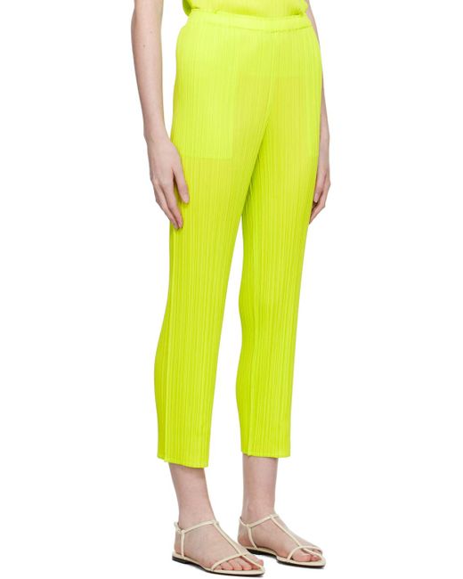 Pleats Please Issey Miyake Yellow Green New Colorful Basics 3 Trousers