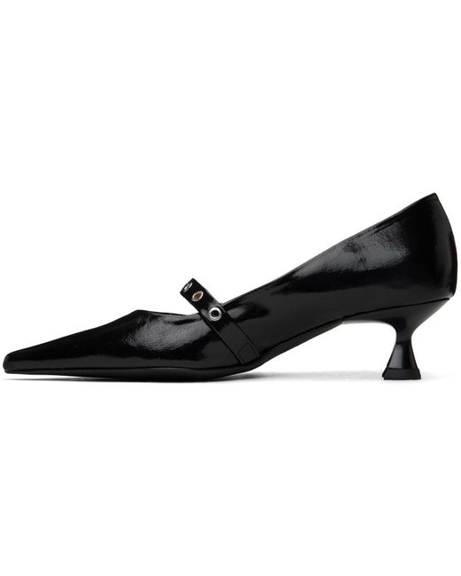 Chaussures à petit talon noires à boucle Ganni en coloris Black