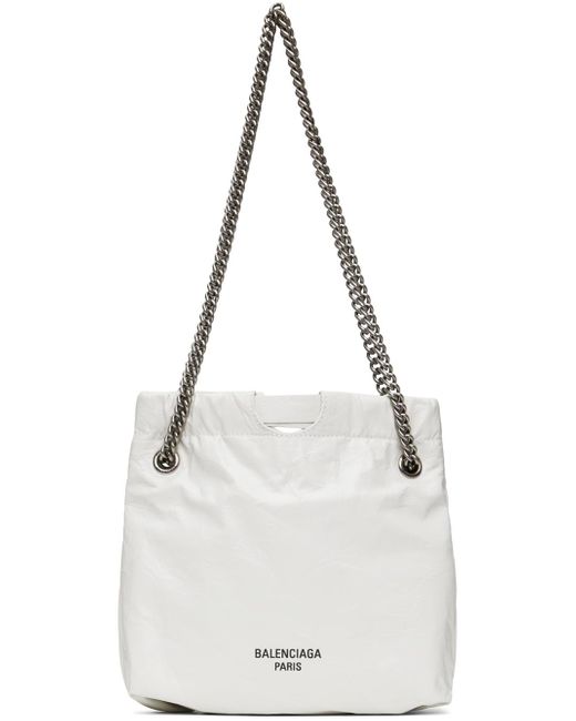 Balenciaga White Crush Xs Tote Bag