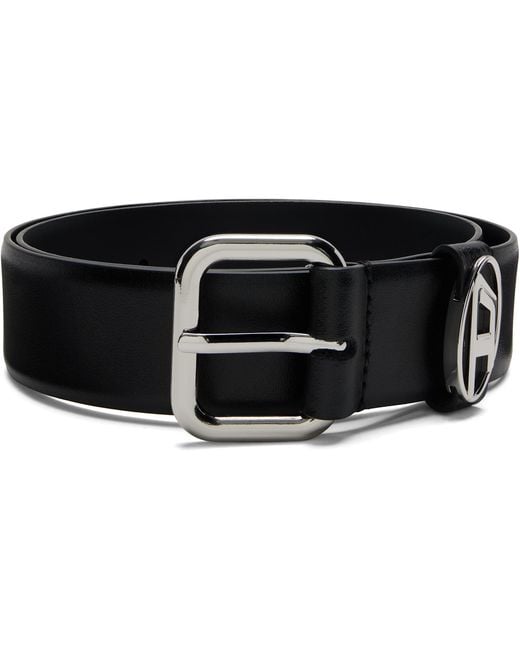 DIESEL Black B-1Dr Oval D Loop Belt for men