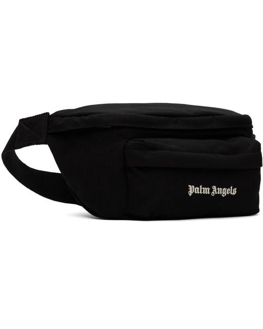 Palm Angels Black Logo Fanny Pack Pouch for men