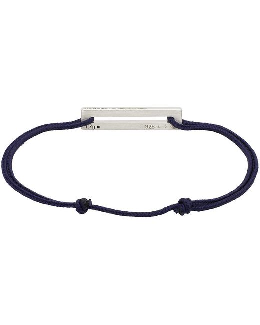 Bracelet 'le 1,7 g' bleu marine en corde à logo gravé Le Gramme pour homme en coloris Black